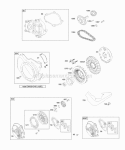 Blower HousingShrouds Flywheel Gear Reduction Rewind Starter Diagram and Parts List for 124332-0036-E1  Briggs and Stratton Engine